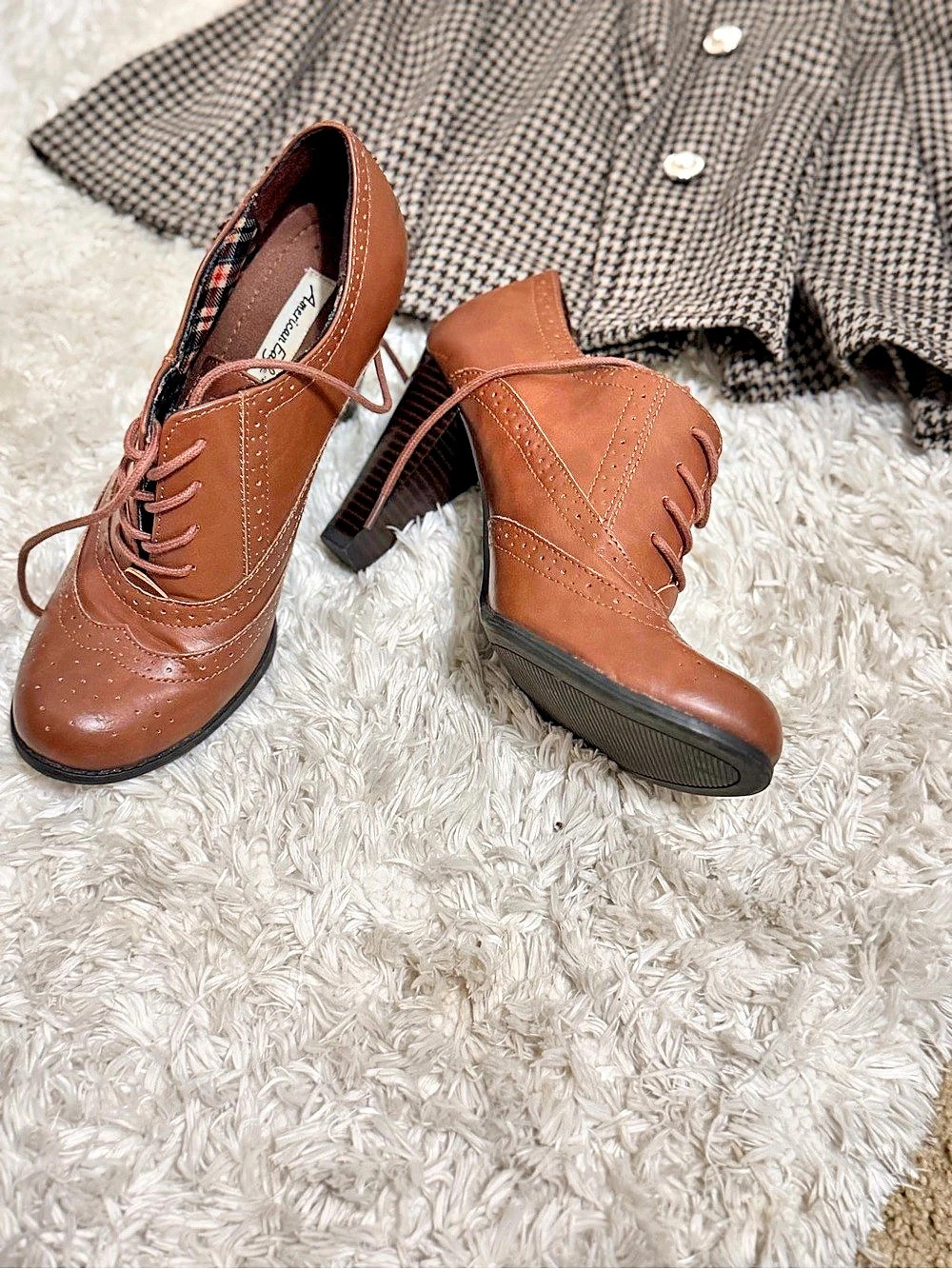 American eagle Women's Brown Lace-Up Heels